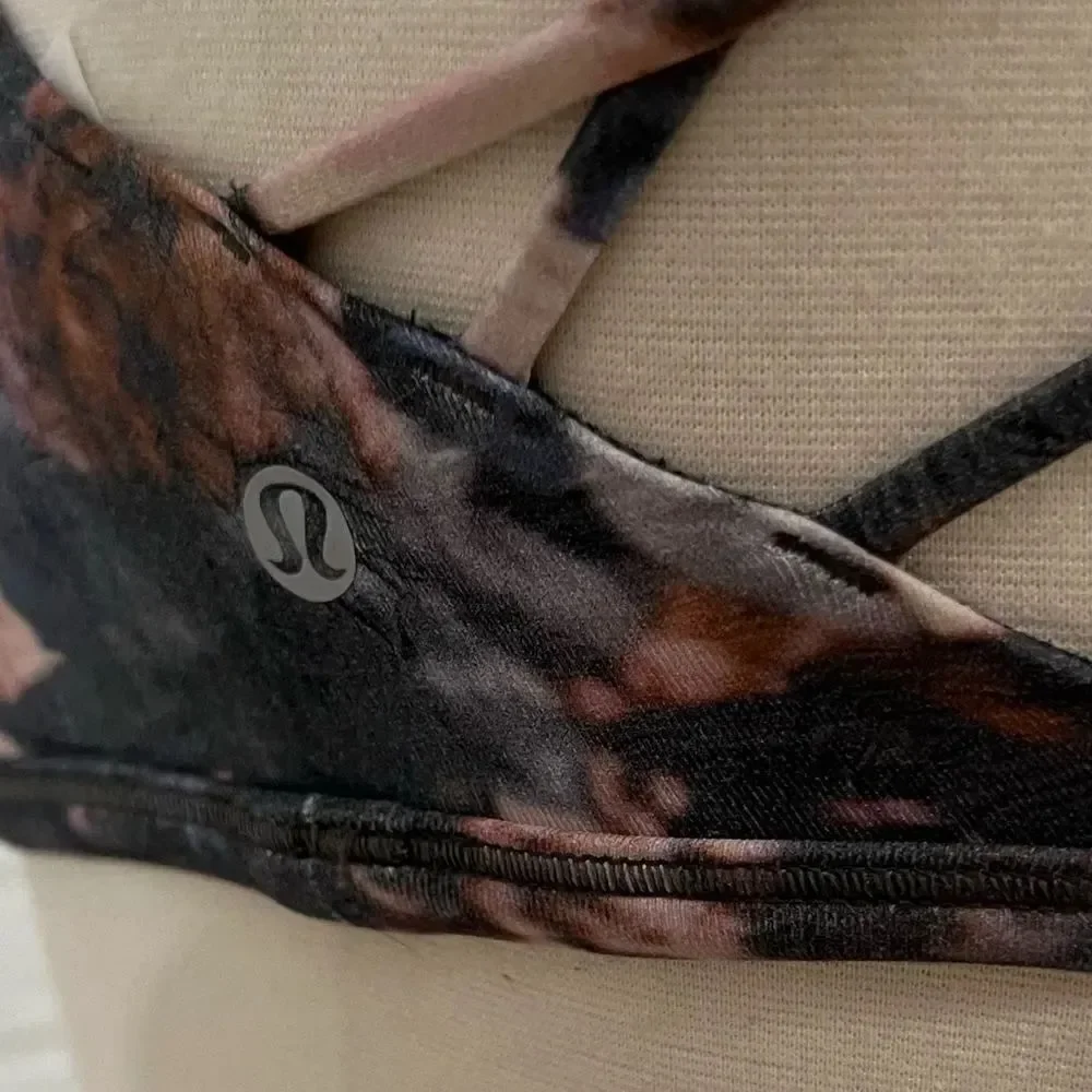 Lululemon Free To Be Bra Wild Frosted Multi Rose Size 2